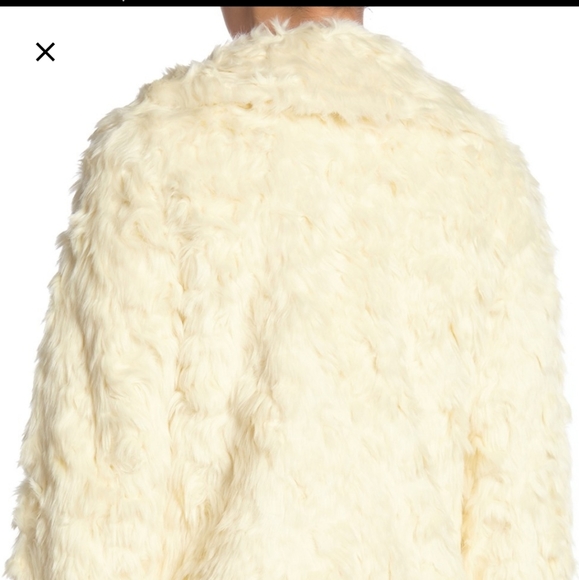 NWT:Ivory BCBG Notch Collar Faux Fur Jacket - Picture 2 of 4
